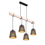Hanglamp Ablona I ijzer/massief eucalyptushout - 4 lichtbronnen