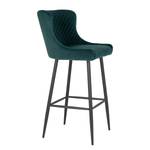 Chaise de bar Batilly I Velours / Acier - Vert foncé