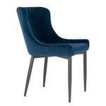 Gestoffeerde stoel Batilly I fluweel/staal - Marineblauw