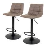 Chaises de Bar Bazian (lot de 2) Microfibre / Acier - Marron clair