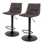 Chaises de Bar Bazian (lot de 2) Microfibre / Acier - Taupe