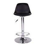 Chaises de bar (lot de 2) Imitation cuir / Chrome - Noir / Chrome