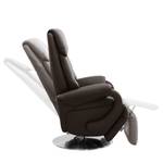 Relaxfauteuil Foulbec echt leer - Leer Pua: Donkerbruin - Relaxfunctie - Met opstahulp