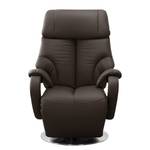 Relaxfauteuil Foulbec echt leer - Leer Pua: Donkerbruin - Relaxfunctie - Met opstahulp