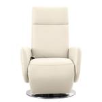 Relaxfauteuil Bosville echt leer - Leer Pua: Crèmekleurig - Relaxfunctie - Handmatig verstelling