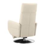 Relaxfauteuil Bosville echt leer - Leer Pua: Crèmekleurig - Relaxfunctie - Handmatig verstelling