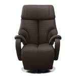 Relaxfauteuil Foulbec echt leer - Leer Pua: Donkerbruin - Relaxfunctie