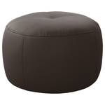 Gestoffeerde Hocker Monteux echt leer - Leer Pua: Donkerbruin - 63 x 63 cm