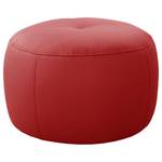 Gestoffeerde Hocker Monteux echt leer - Leer Pua: Rood - 63 x 63 cm