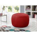 Gestoffeerde Hocker Monteux echt leer - Leer Pua: Rood - 63 x 63 cm