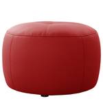 Gestoffeerde Hocker Monteux echt leer - Leer Pua: Rood - 63 x 63 cm