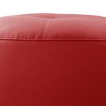 Gestoffeerde Hocker Monteux echt leer - Leer Pua: Rood - 63 x 63 cm