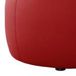 Gestoffeerde Hocker Monteux echt leer - Leer Pua: Rood - 63 x 63 cm