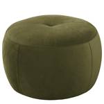 Gestoffeerde Hocker Monteux fluweel - Velours Ravi: Olijfgroen - 63 x 63 cm