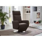 Relaxfauteuil Bosville echt leer - Leer Pua: Donkerbruin - Relaxfunctie - Handmatig verstelling