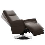 Relaxfauteuil Bosville echt leer - Leer Pua: Donkerbruin - Relaxfunctie - Handmatig verstelling