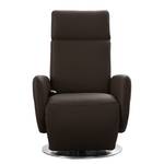 Relaxfauteuil Bosville echt leer - Leer Pua: Donkerbruin - Relaxfunctie - Handmatig verstelling