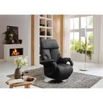 Relaxfauteuil Foulbec echt leer - Leer Pua: Zwart - Relaxfunctie - Met opstahulp