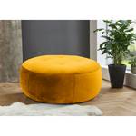 Gestoffeerde Hocker Monteux fluweel - Velours Ravi: Mosterdgeel - 104 x 104 cm