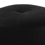 Repose-pieds capitonné Monteux Velours - Velours Ravi: Noir - 63 x 63 cm
