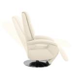 Fauteuil relax Givors Cuir véritable - Cuir Pua: Crème - Fonction relaxation