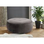 Gestoffeerde Hocker Monteux fluweel - Velours Ravi: Grijsbruin - 104 x 104 cm