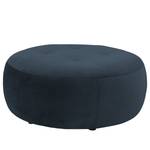 Gestoffeerde Hocker Monteux fluweel - Velours Ravi: Donkerblauw - 104 x 104 cm