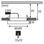 LED-inbouwlamp Areo VI acrylglas - 1 lichtbron