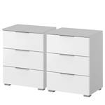 Table de chevet Alabama (lot de 2) Blanc alpin / Gris - 3