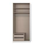 Armoire à portes battantes Alabama Blanc alpin / Gris - 91 x 210 cm - Premium - Sans portes miroir