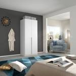 Armoire à portes battantes Alabama Blanc alpin / Gris - 91 x 210 cm - Premium - Sans portes miroir