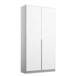 Armoire à portes battantes Alabama Blanc alpin / Gris - 91 x 210 cm - Premium - Sans portes miroir