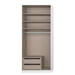 Armoire à portes battantes Alabama Gris - 91 x 229 cm - Premium - Avec portes miroir