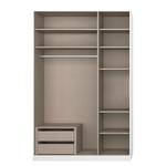 Armoire à portes battantes Alabama Gris - 136 x 229 cm - Premium - Avec portes miroir