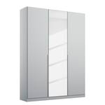 Armoire à portes battantes Alabama Gris - 136 x 229 cm - Premium - Avec portes miroir