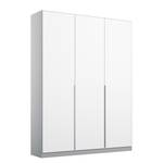 Armoire à portes battantes Alabama Blanc alpin / Gris - 136 x 210 cm - Classic - Sans portes miroir