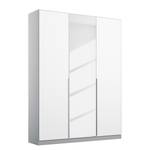 Armoire à portes battantes Alabama Blanc alpin / Gris - 136 x 229 cm - Classic - Avec portes miroir