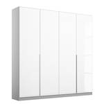 Armoire à portes battantes Alabama Blanc brillant / Gris - 181 x 210 cm - Classic - Sans portes miroir