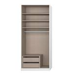 Armoire à portes battantes Alabama Blanc brillant / Gris - 91 x 229 cm - Premium - Sans portes miroir