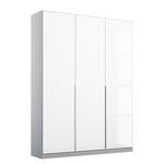 Armoire à portes battantes Alabama Blanc brillant / Gris - 136 x 229 cm - Premium - Sans portes miroir