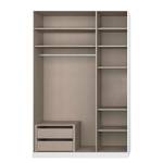 Armoire à portes battantes Alabama Blanc brillant / Gris - 136 x 229 cm - Premium - Sans portes miroir