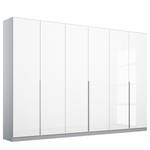 Armoire à portes battantes Alabama Blanc brillant / Gris - 271 x 210 cm - Classic - Sans portes miroir