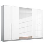 Drehtürenschrank Alabama Hochglanz Weiß / Grau - 271 x 210 cm - Premium - Mit Spiegeltür/-en