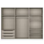 Drehtürenschrank Alabama Hochglanz Weiß / Grau - 271 x 210 cm - Premium - Mit Spiegeltür/-en