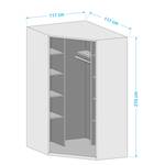 Drehtüren-Eckschrank Alabama I Grau - Höhe: 210 cm - Ohne Spiegeltür/-en