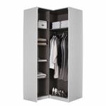 Armoire d’angle Alabama II Gris - Hauteur : 210 cm - Sans portes miroir