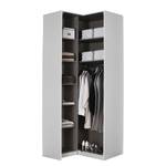 Armoire d’angle Alabama II Blanc brillant / Gris - Hauteur : 210 cm - Sans portes miroir