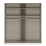 Drehtürenschrank Alabama Hochglanz Weiß / Grau - 181 x 229 cm - Basic - Ohne Spiegeltür/-en