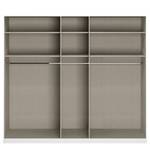 Drehtürenschrank Alabama Hochglanz Weiß / Grau - 226 x 229 cm - Basic - Mit Spiegeltür/-en