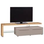 Tv-meubel Bellano I fineer van echt hout - Mat fango/Balkeneikenhout - Links uitlijnen - Zonder verlichting